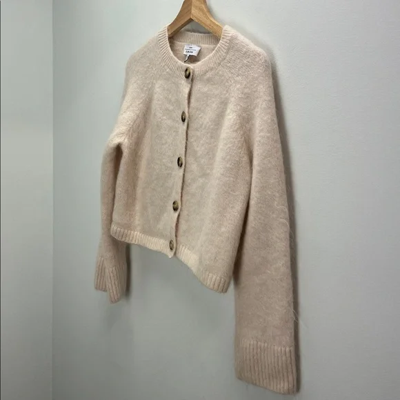 & Other Stories Cream Button-Front Fuzzy Cardigan - Picture 4 of 8